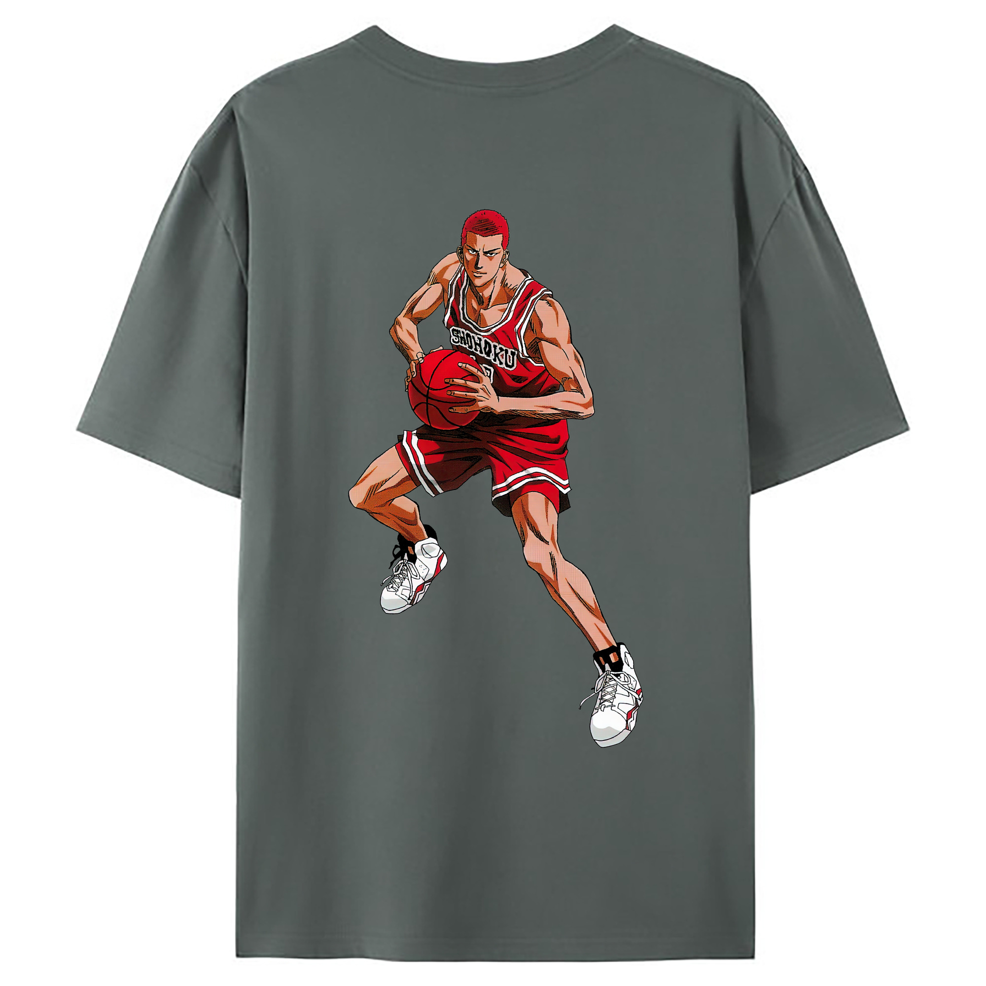 （画像用） SLAM DUNK／スラムダンク 綿100％ メンズ半袖Tシャツ（バックプリント） 通気性